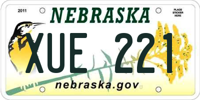 NE license plate XUE221