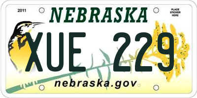 NE license plate XUE229