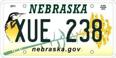 NE license plate XUE238