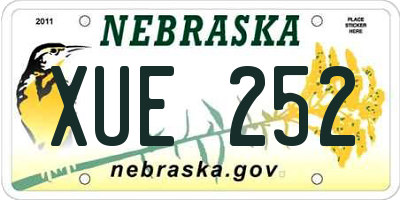 NE license plate XUE252