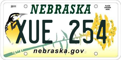 NE license plate XUE254