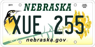 NE license plate XUE255