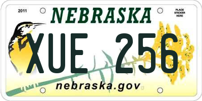 NE license plate XUE256