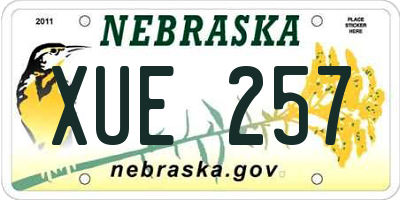 NE license plate XUE257