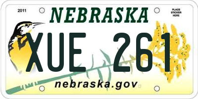 NE license plate XUE261