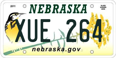 NE license plate XUE264