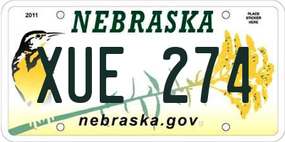 NE license plate XUE274
