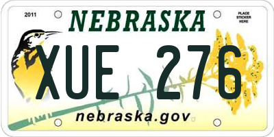 NE license plate XUE276