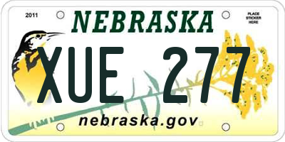 NE license plate XUE277