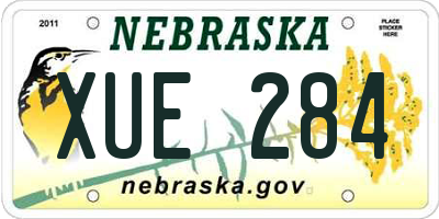 NE license plate XUE284