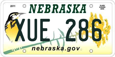 NE license plate XUE286