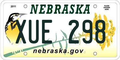 NE license plate XUE298