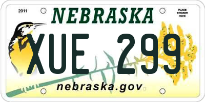 NE license plate XUE299