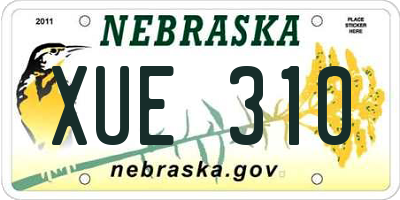 NE license plate XUE310