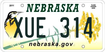 NE license plate XUE314