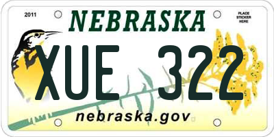 NE license plate XUE322