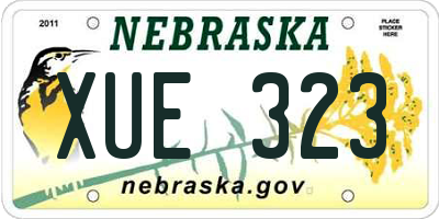 NE license plate XUE323