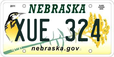 NE license plate XUE324