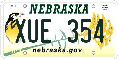 NE license plate XUE354