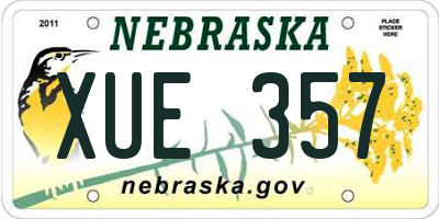 NE license plate XUE357