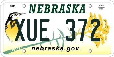 NE license plate XUE372