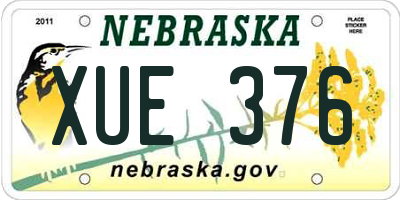 NE license plate XUE376