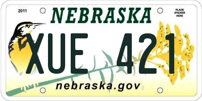 NE license plate XUE421