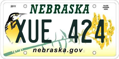 NE license plate XUE424