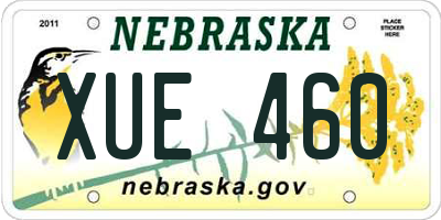 NE license plate XUE460