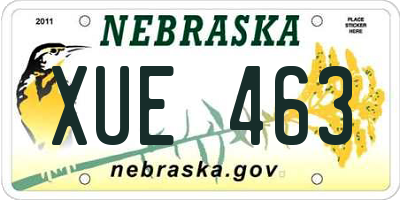 NE license plate XUE463