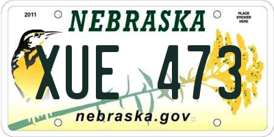 NE license plate XUE473