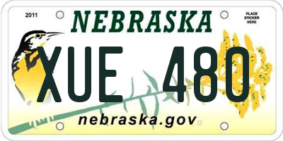 NE license plate XUE480