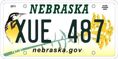 NE license plate XUE487