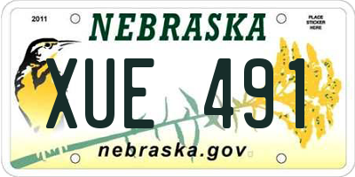NE license plate XUE491