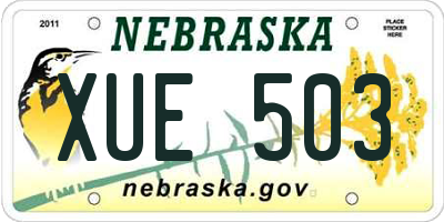 NE license plate XUE503