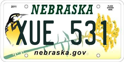 NE license plate XUE531