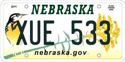 NE license plate XUE533