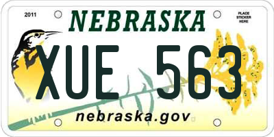 NE license plate XUE563