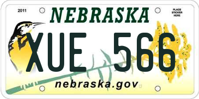 NE license plate XUE566