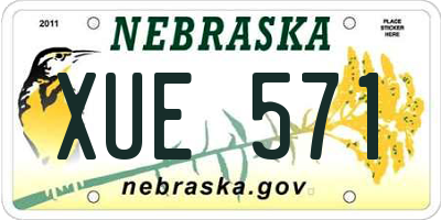 NE license plate XUE571