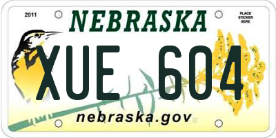 NE license plate XUE604