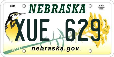 NE license plate XUE629