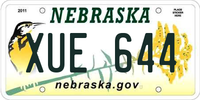 NE license plate XUE644