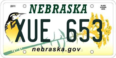 NE license plate XUE653