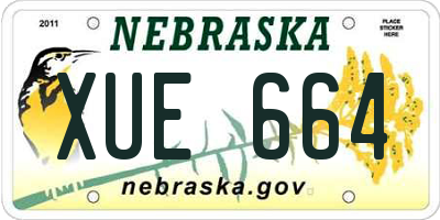 NE license plate XUE664