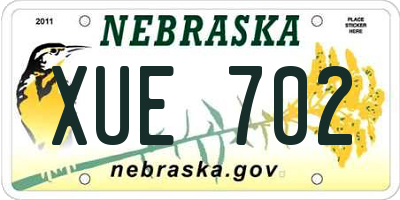 NE license plate XUE702