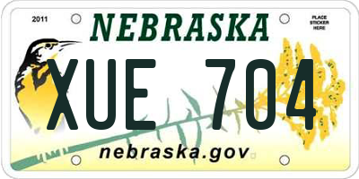 NE license plate XUE704