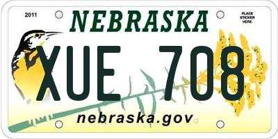NE license plate XUE708