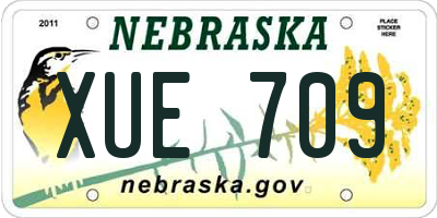 NE license plate XUE709