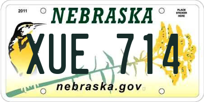 NE license plate XUE714